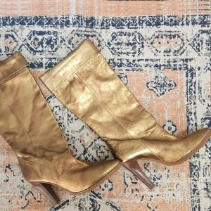 Gold Leather Steve Madden Knee High Boots 9 Norwayy